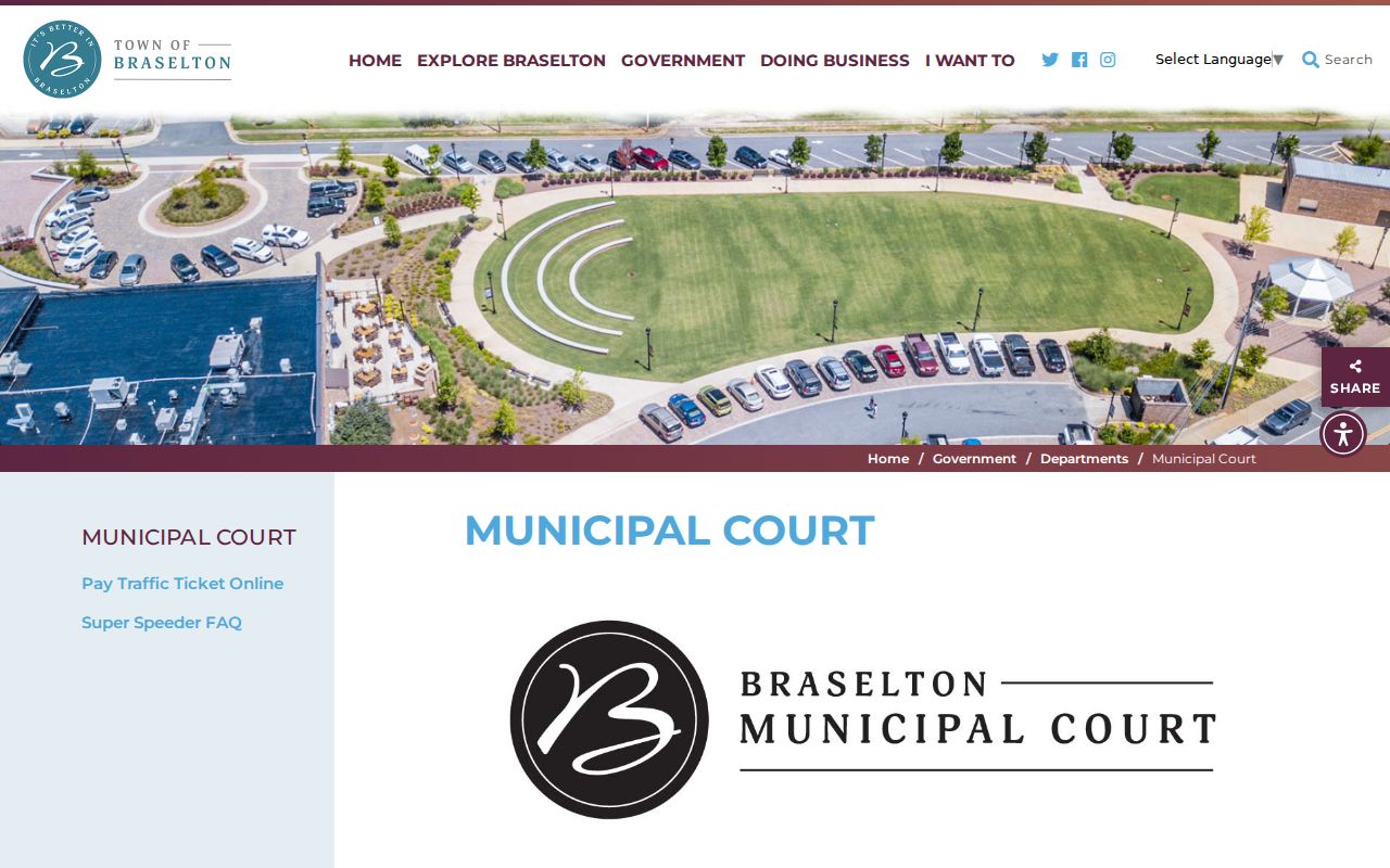 Official Braselton Municipal Court docket and ticket information