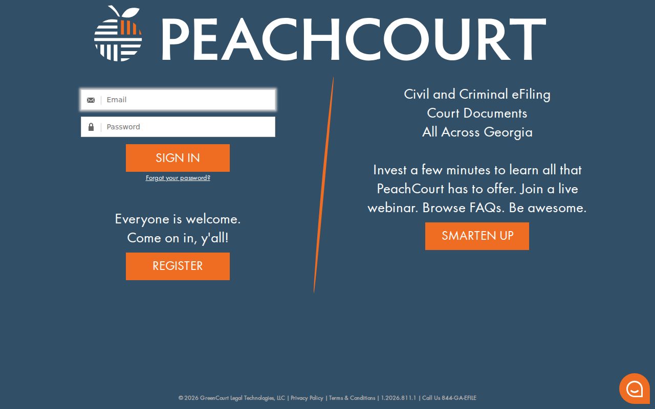 PeachCourt login and filing access used for Hall County civil cases