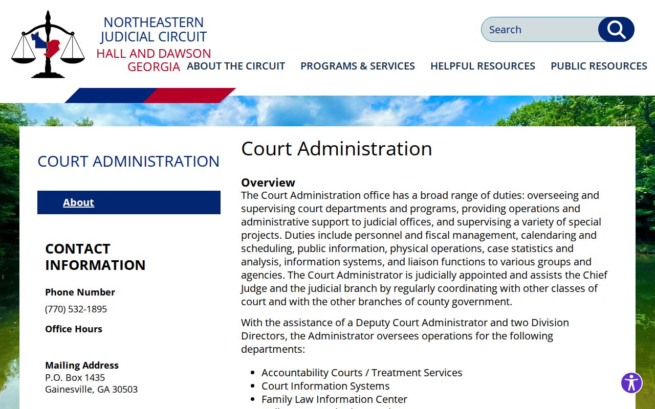 Hall County court docket judicial administration access
