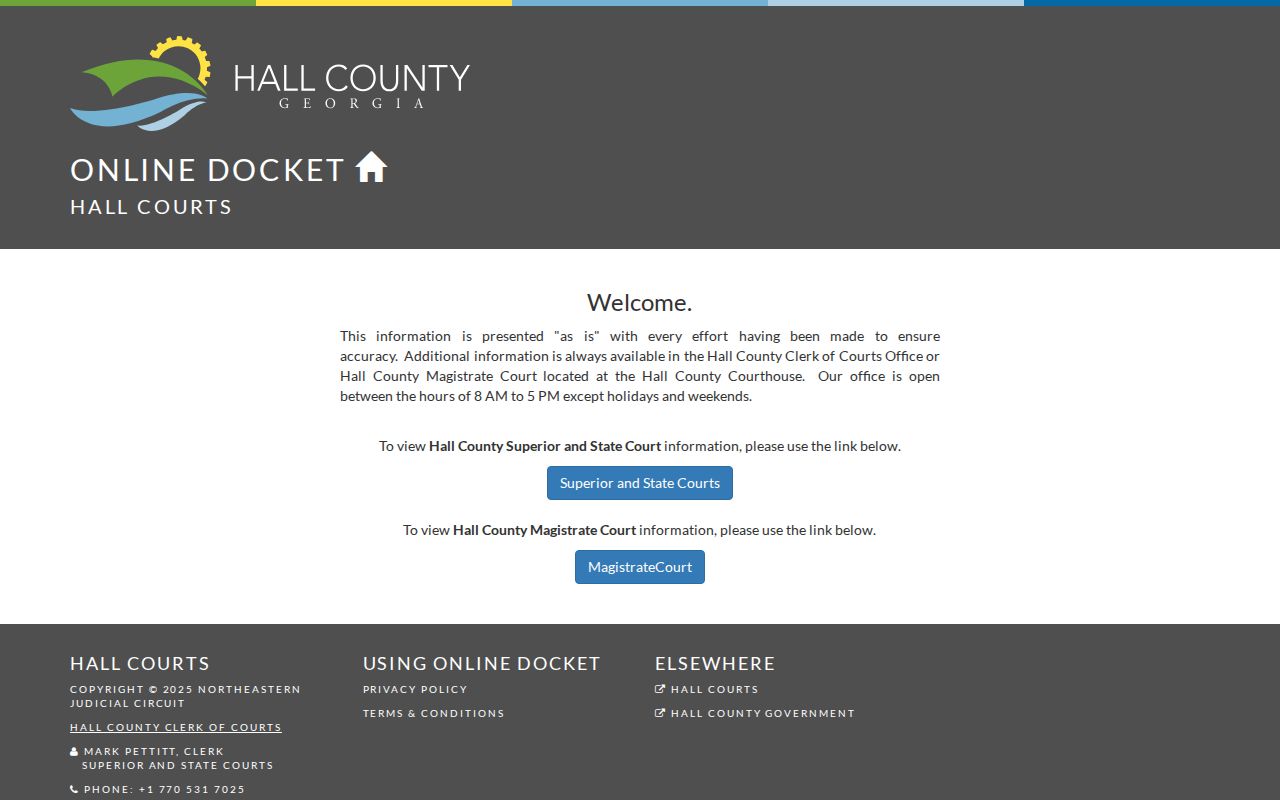 Hall County court docket official portal routes